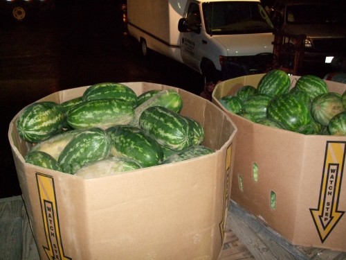 Fifty enormous watermelons, $2 each